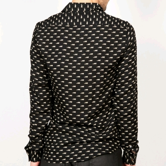 The Kooples Paris Jaguar Print Men's Long Sleeve Lightweight Shirt Size XL - Picture 4 of 16